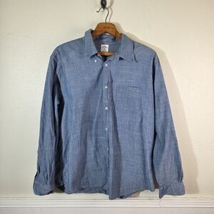 Brooks Brothers Regent Fit Chambray Shirt XL Blue Denim Button Up